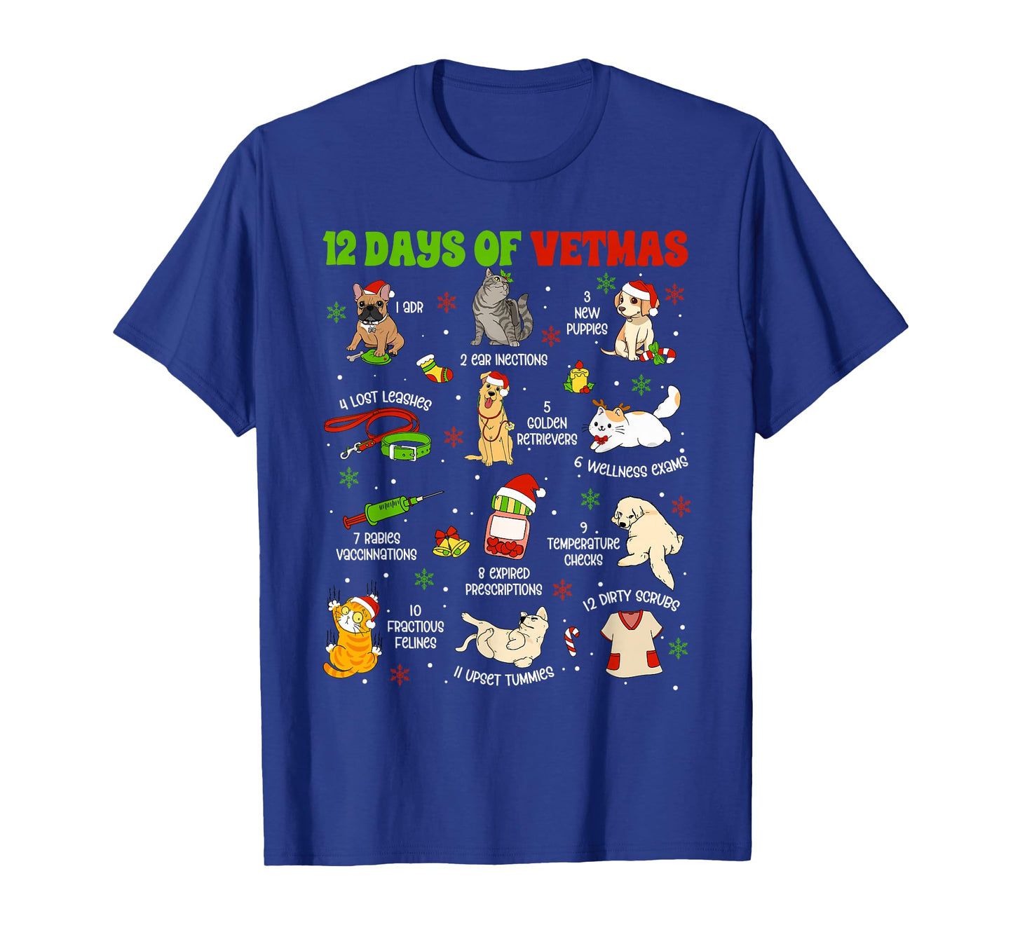 12 Days of Vetmas, Funny Vet Christmas, Veterinary Medicine T-Shirt