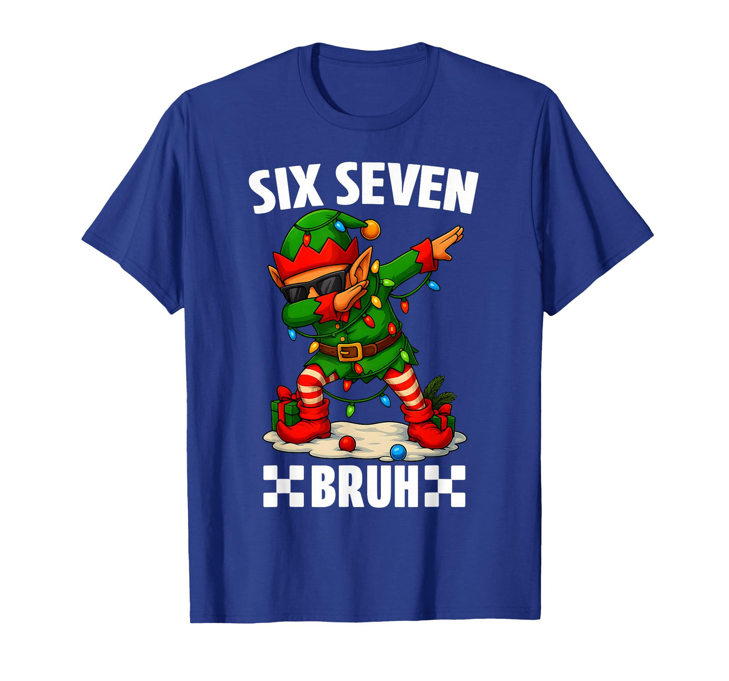 67 Six Seven Bruh Funny Christmas Dabbing Elf 6 7 Meme T-Shirt