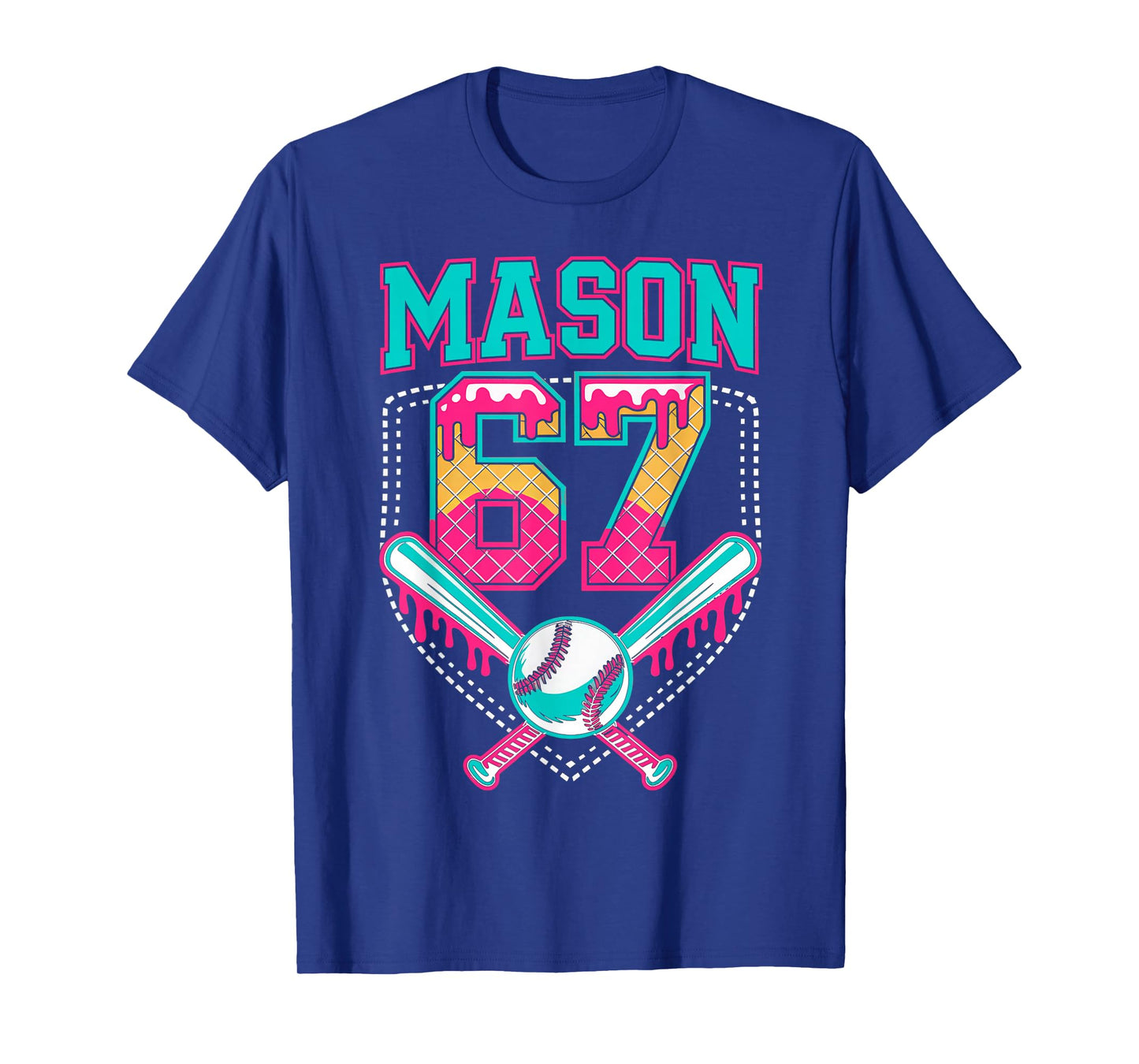 Trendy Mason 67 Mem Ice Cream Drip Baseball Birthday Costume T-Shirt
