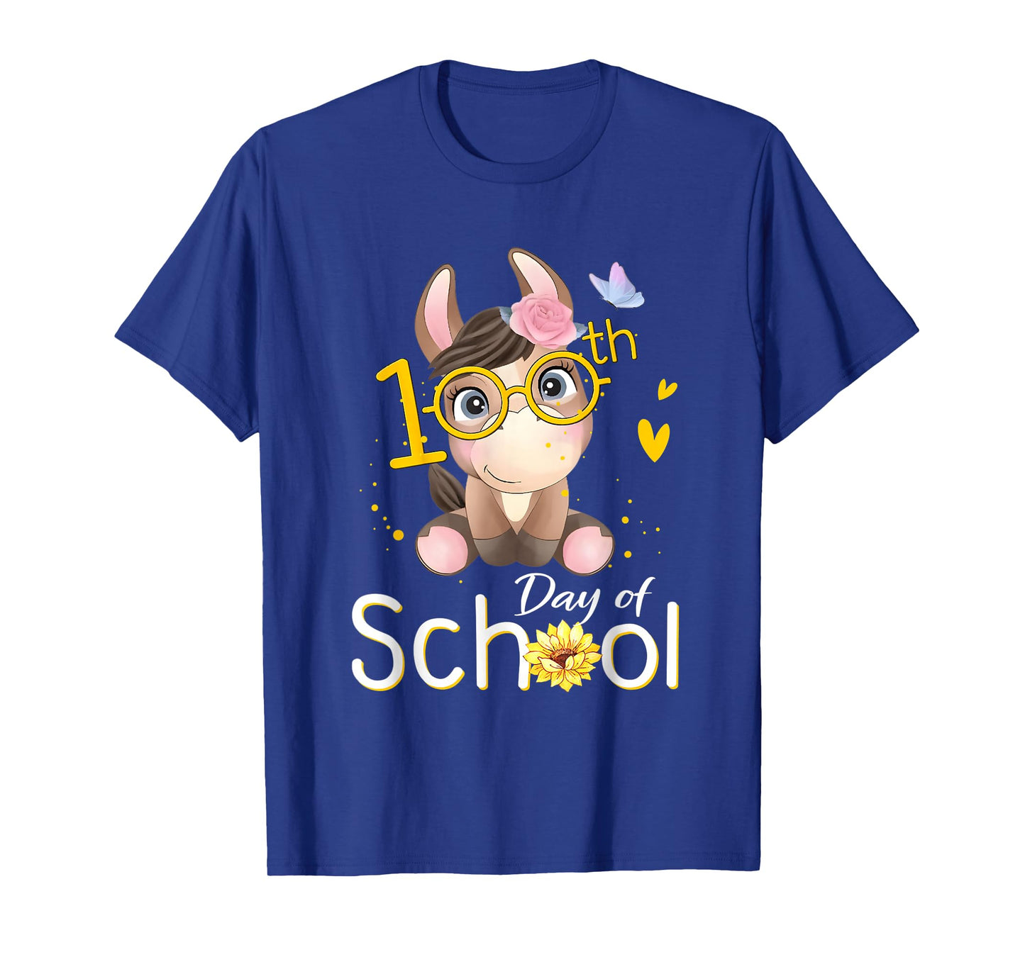 Cute 100 Days of School Happy 100th Day of School Horse T-Shirt