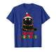Meowy Christmas Tree Lights Black Cat Xmas Pajamas Cat Lover T-Shirt