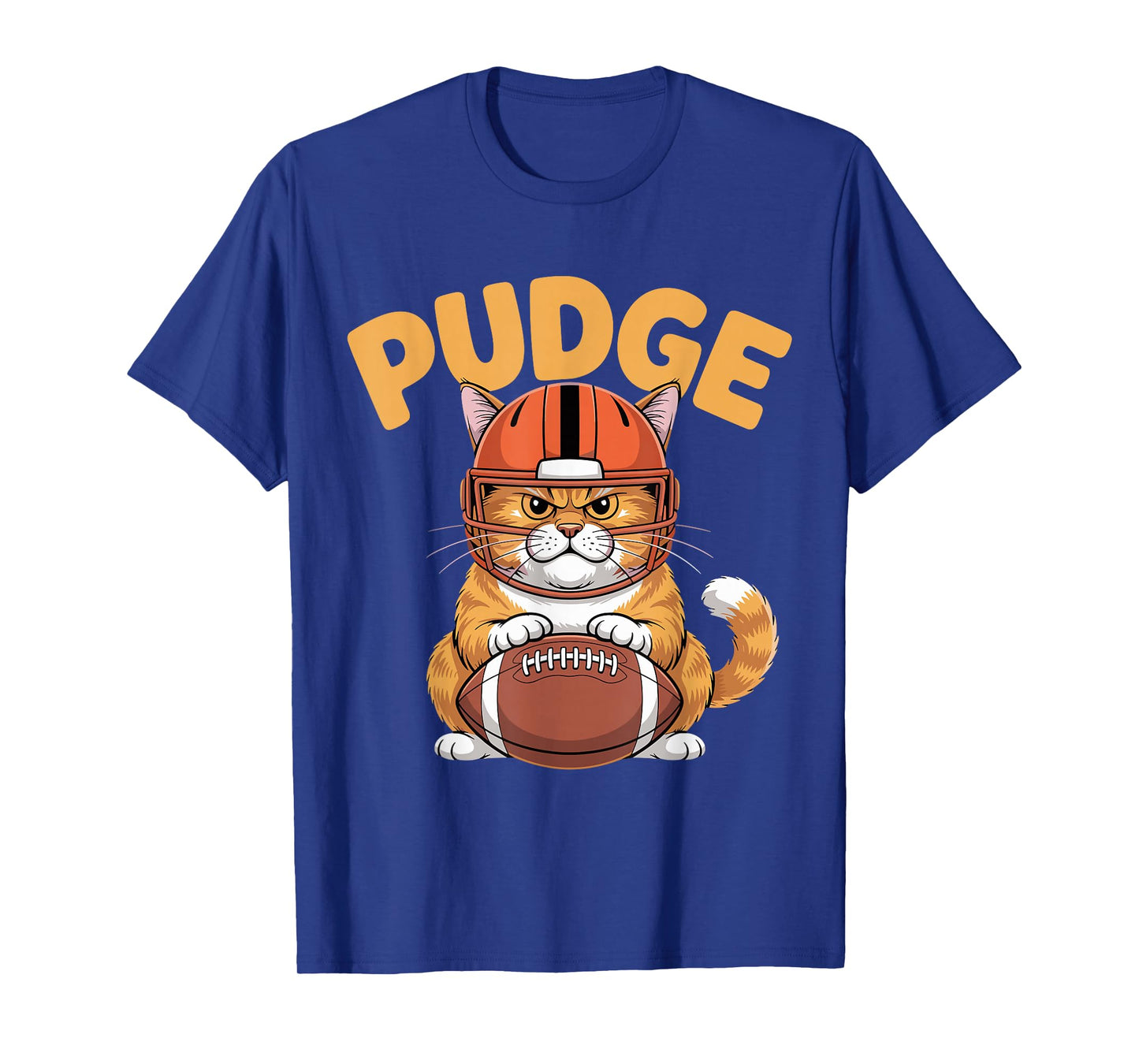 Pudge Grumpy Football Cat T-Shirt