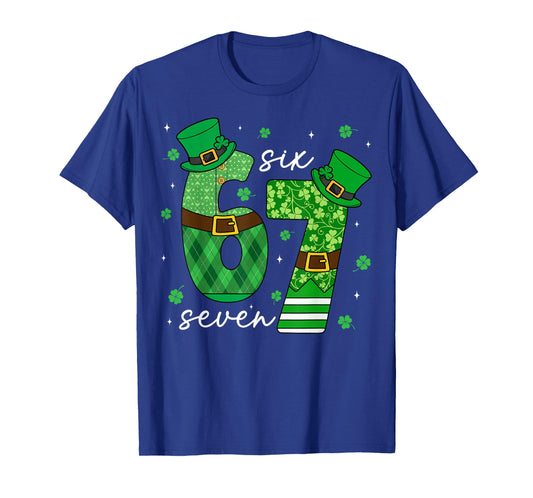 Funny Six Seven St Patricks Day Shirts Kids Boys 6 7 Meme T-Shirt
