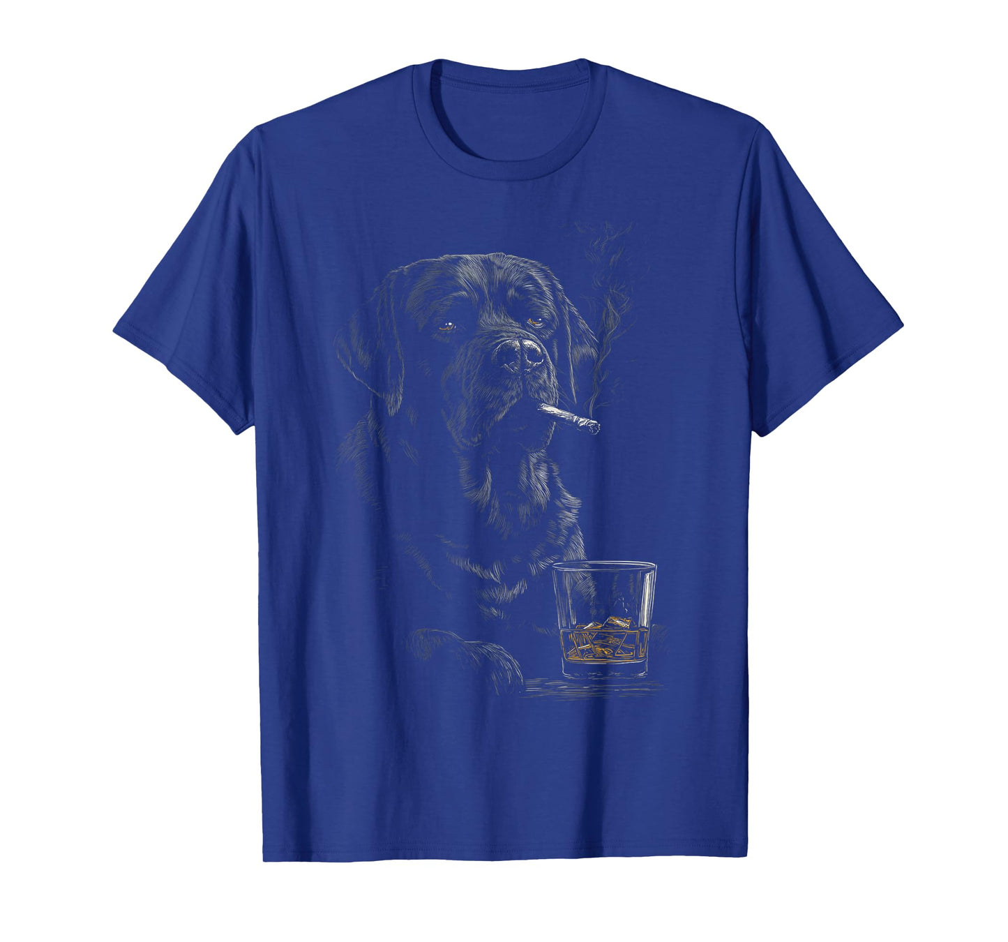 Black Labrador Smoking Cigarette Whisky Lover Funny Lab Dog T-Shirt