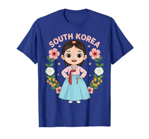 South Korea Korean Girl Traditional Dress Flowers Heritage T-Shirt