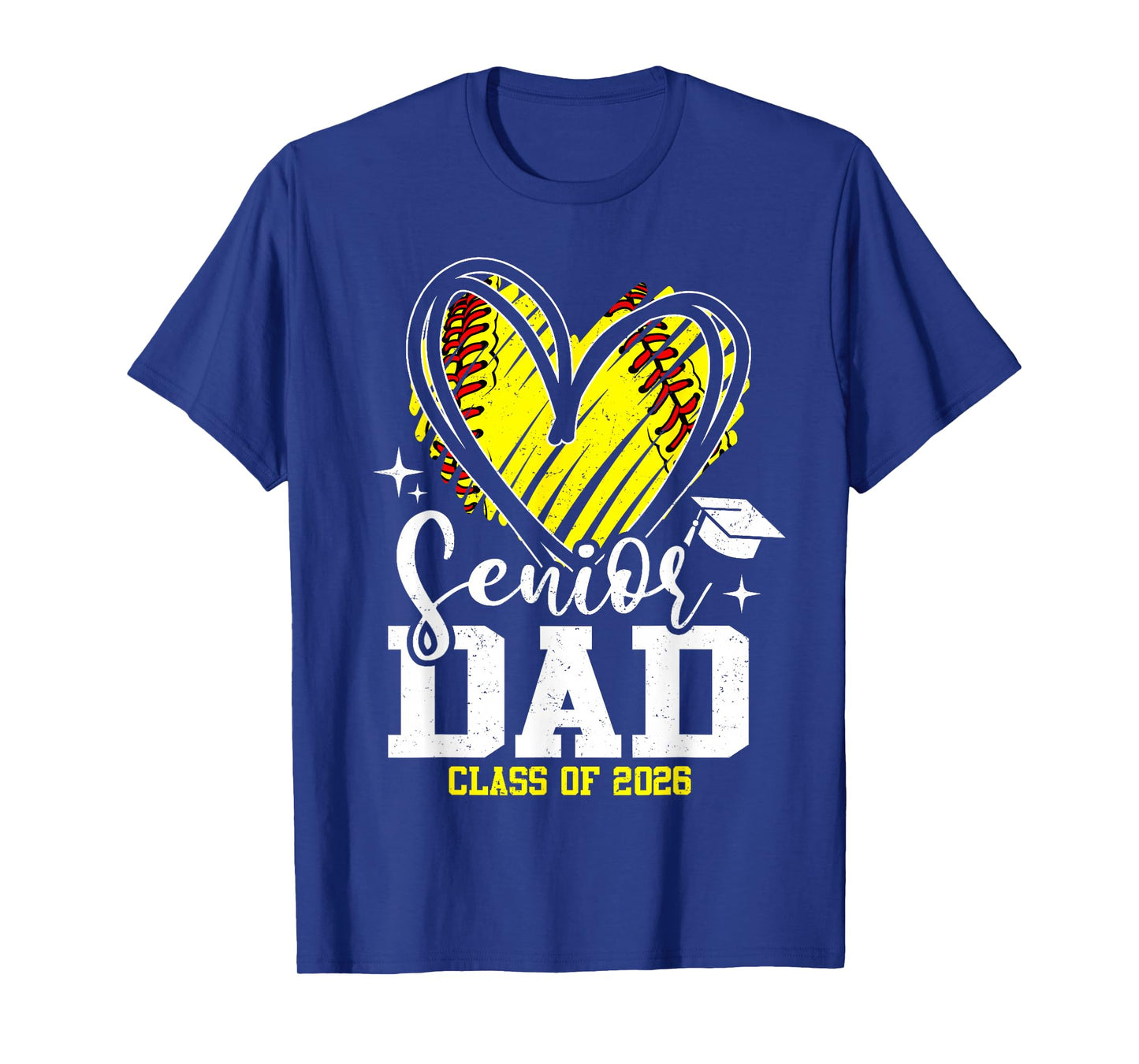 Senior Dad Class of 2026 Softball Graduation Heart T-Shirt