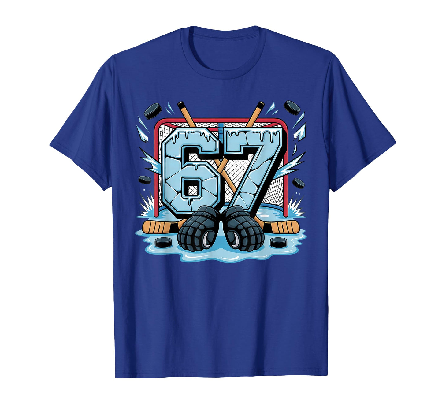 Hockey 67 Drip Ice Rink Gloves Meme Six Seven Sports Boys T-Shirt