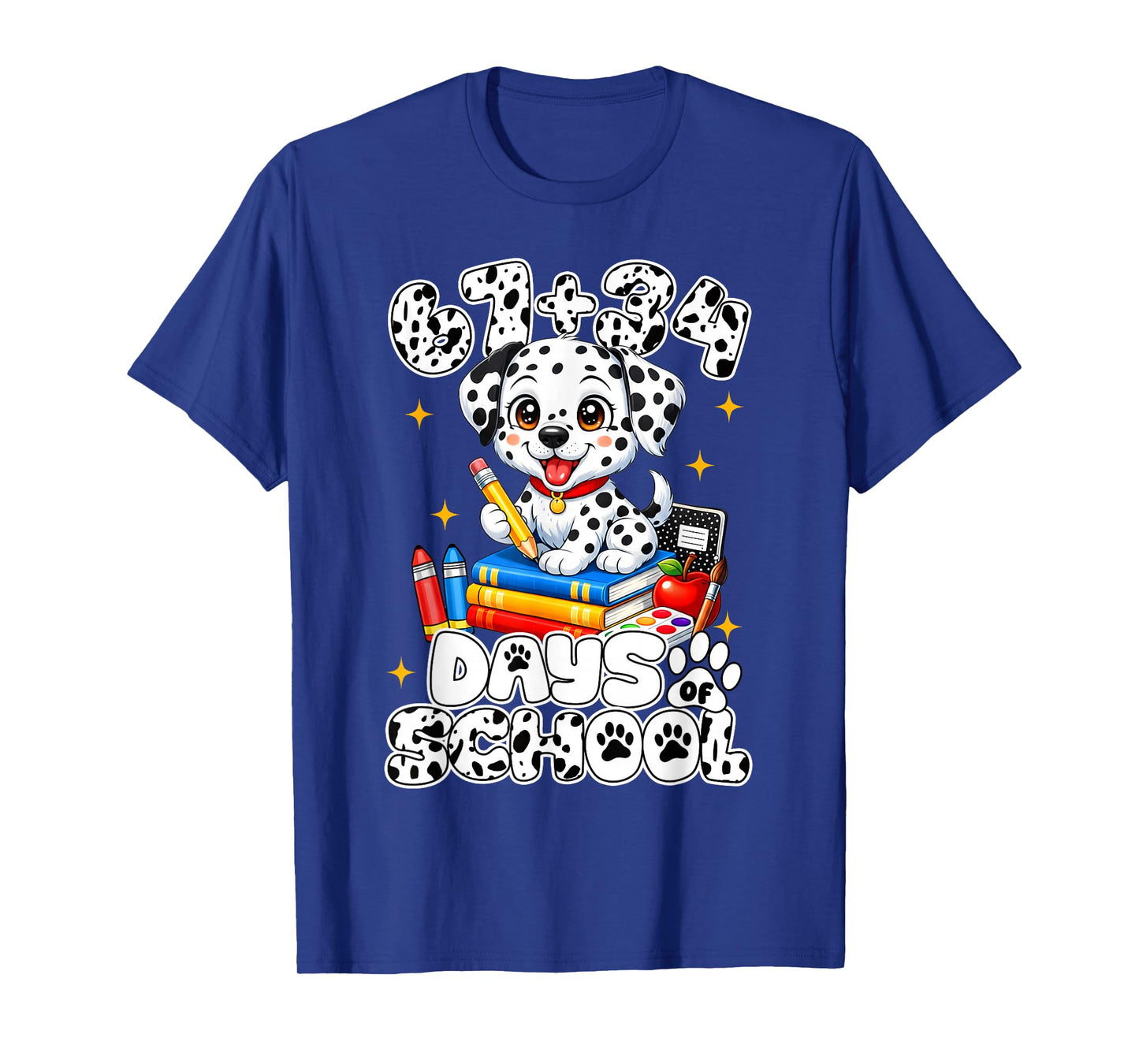 67+34 Days School 101 Days Cute Dog T-Shirt