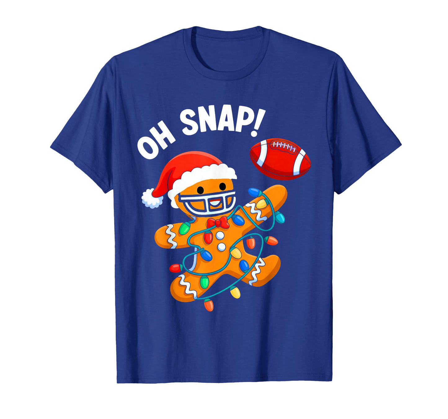 Oh Snap Gingerbreadman Christmas Football T-Shirt