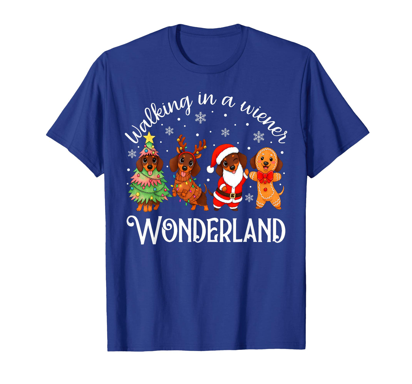 Walking in A Weiner Wonderland Funny Dachshund Christmas T-Shirt