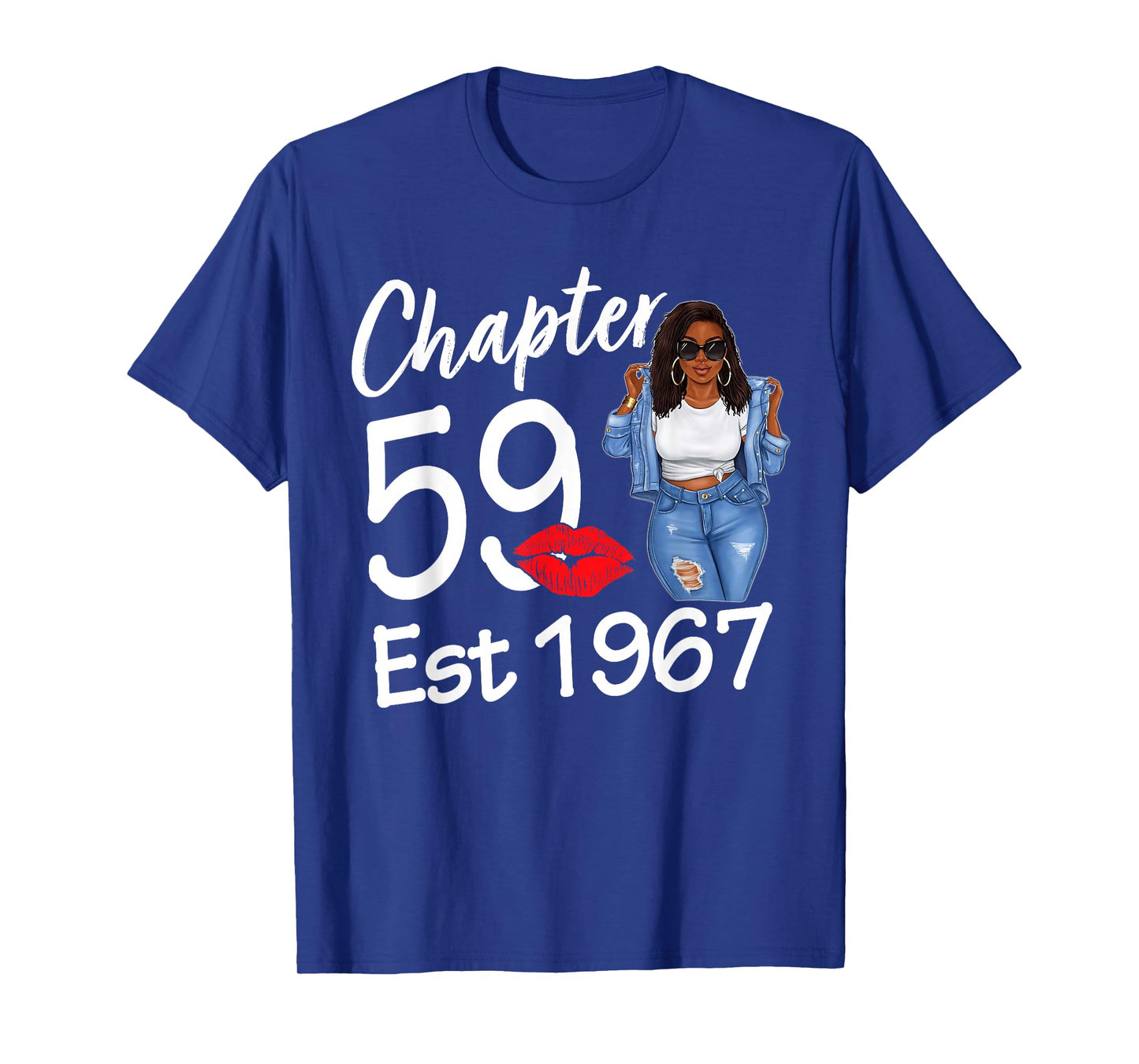 Chapter 59 Est 1967 59th Birthday Afro Black Queen T-Shirt