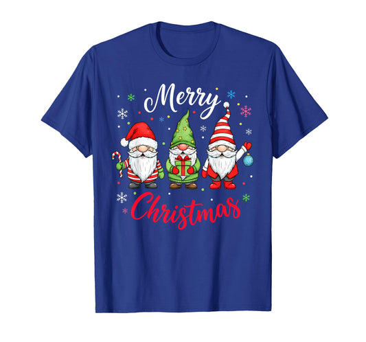 Funny Christmas Cute Gnome Santa Family Matching Pajamas T-Shirt