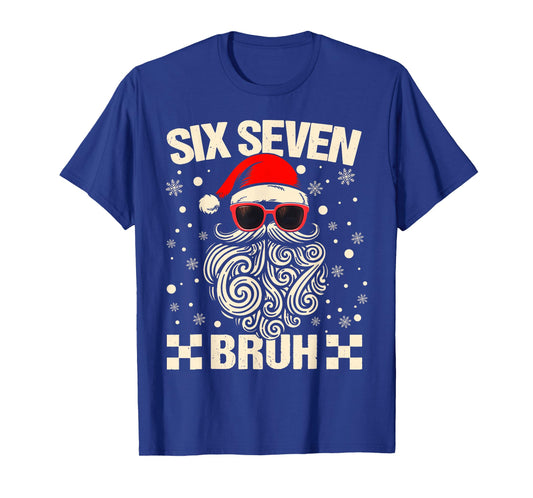 Bruh 67 Christmas Santa Six Seven 6 7 Boys Christmas Pajamas T-Shirt