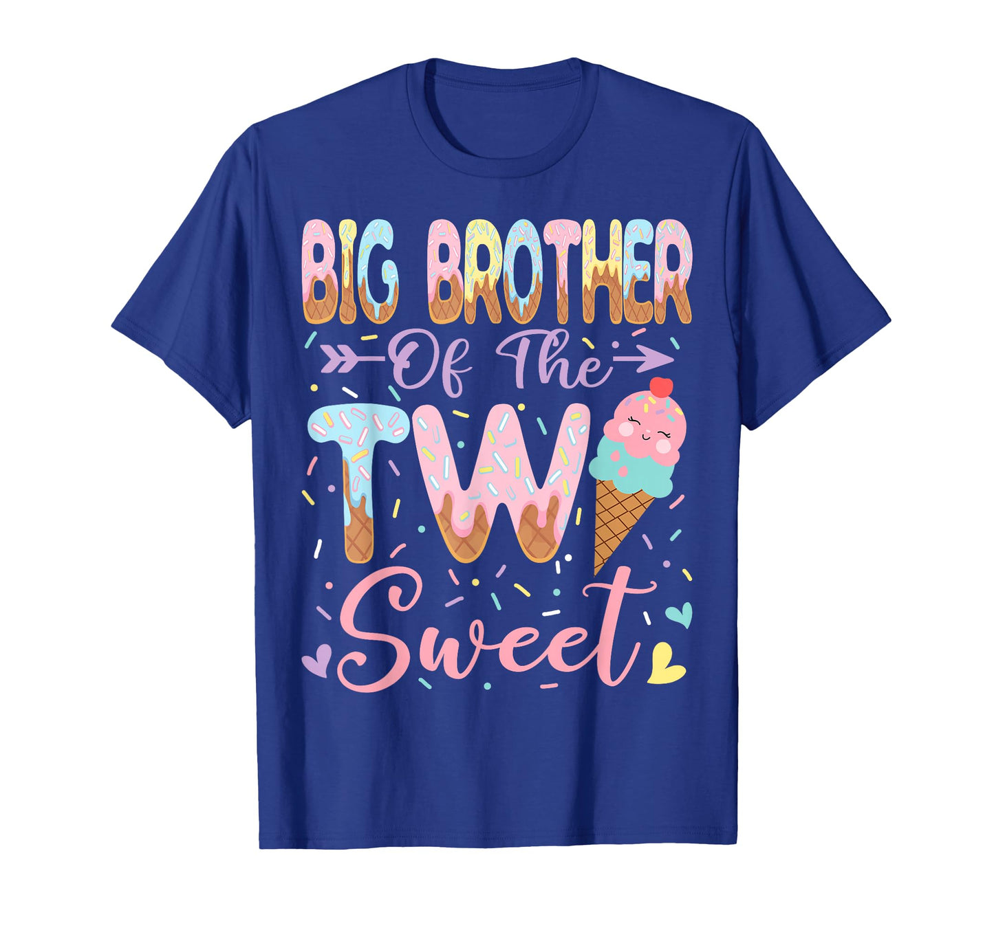 Big Brother of The Two Sweet 2nd Birthday Girl Ice Cream T-Shirt