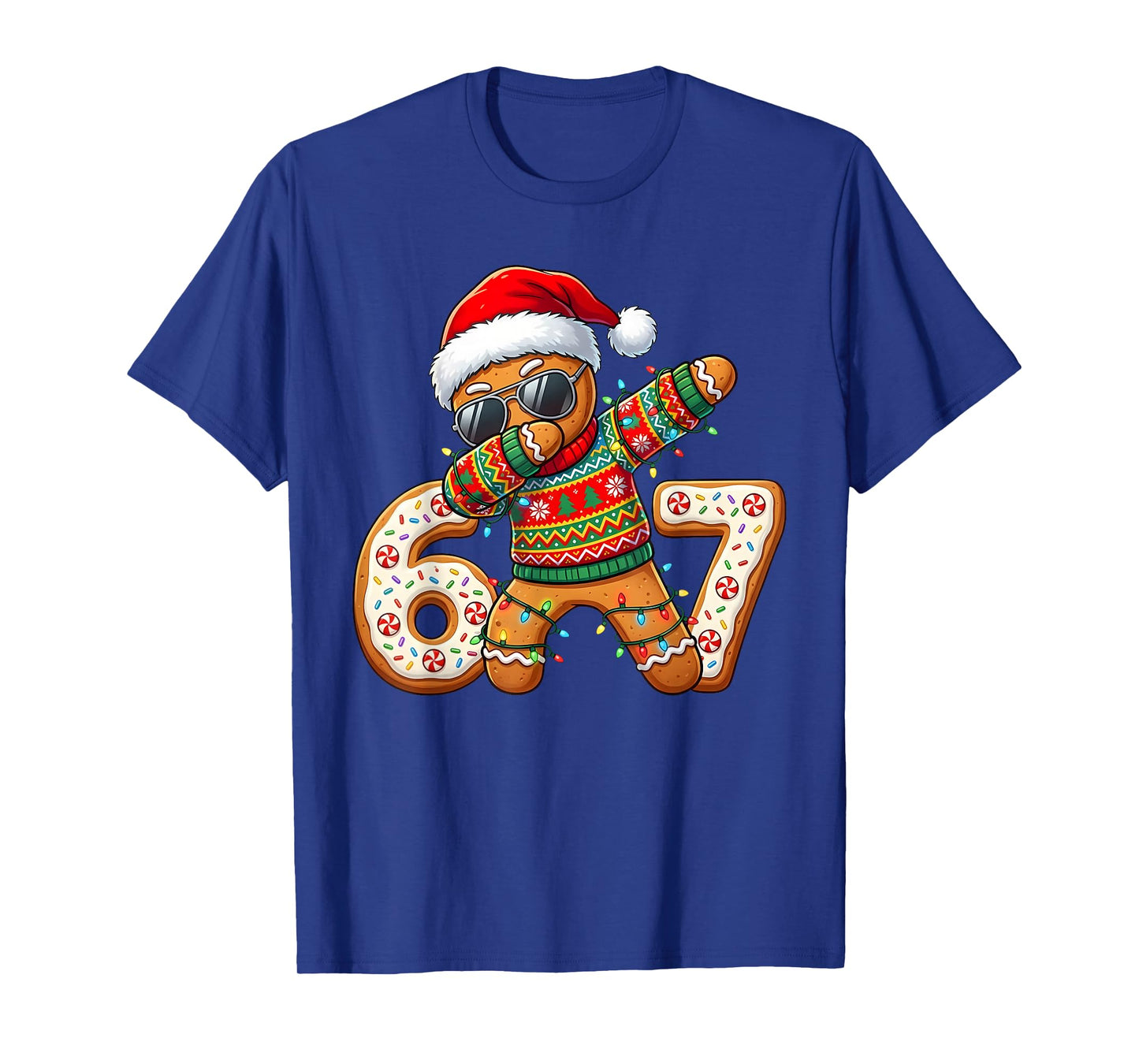 Funny Gingerbread Six Seven 67 Ice Cream Drip Christmas Boys T-Shirt