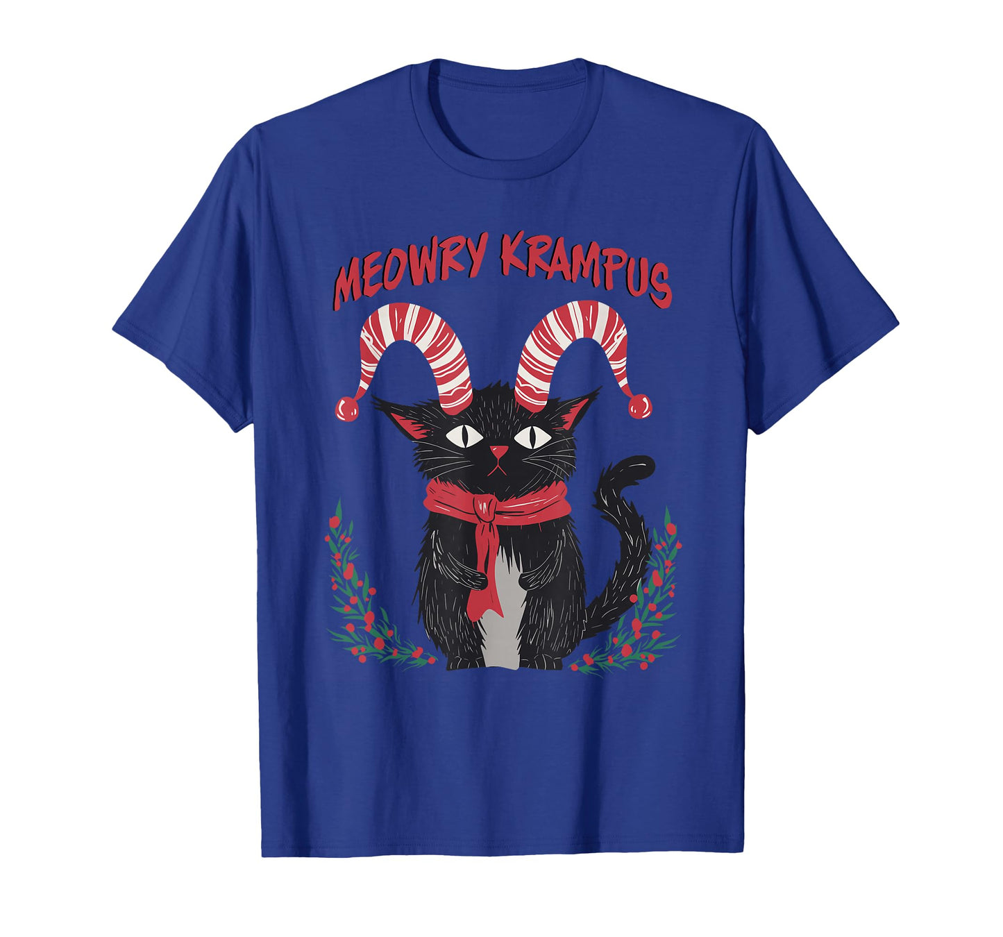 Meowry Krampus Funny Krampus is Coming to Town Cat Christmas T-Shirt