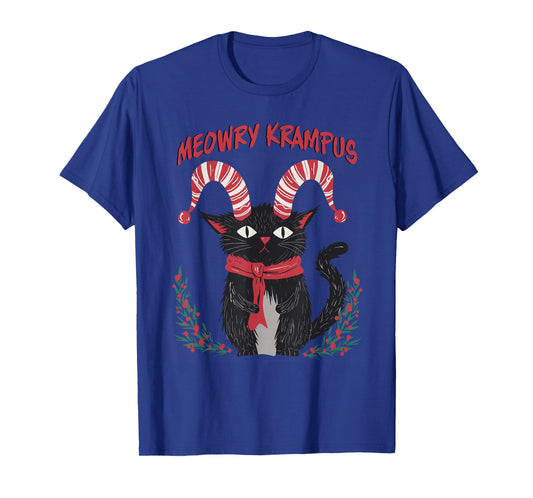 Meowry Krampus Funny Krampus is Coming to Town Cat Christmas T-Shirt