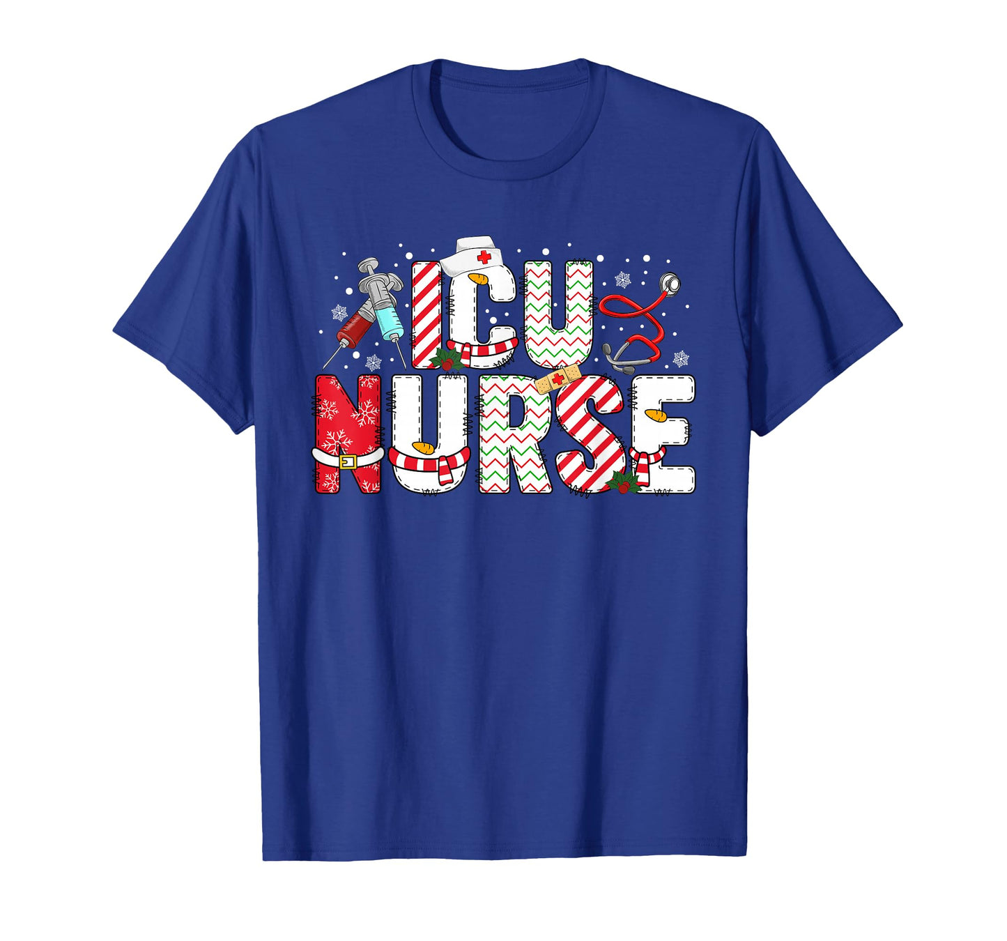 Coquette ICU Nurse Christmas Nurse Pajama Xmas Nurse Crew T-Shirt
