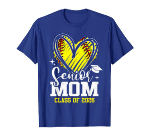 Proud Senior Mom Class of 2026 Softball Graduation Heart T-Shirt