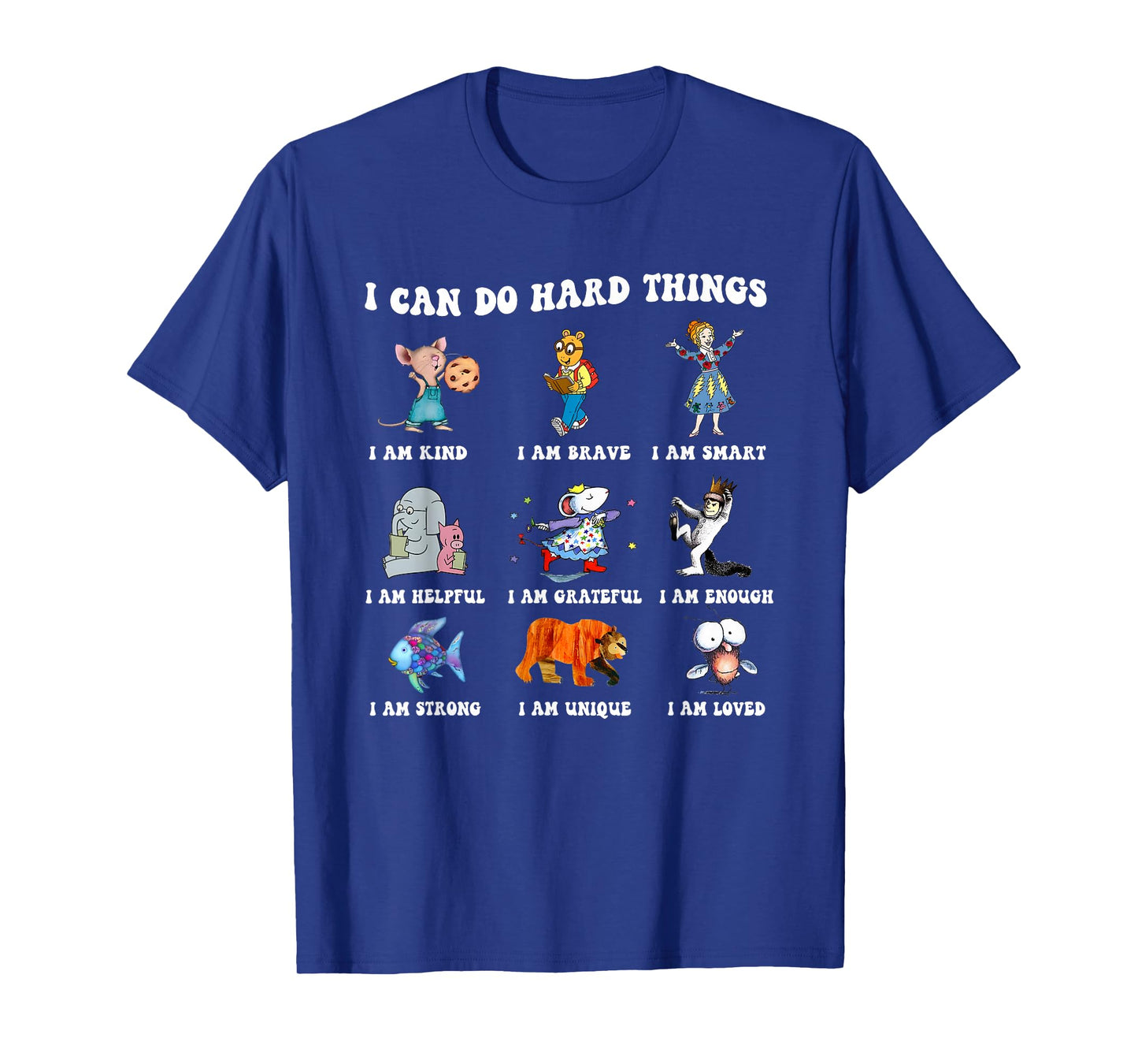 Read Book Characters I Can Do Hard Things Back to School T-Shirt