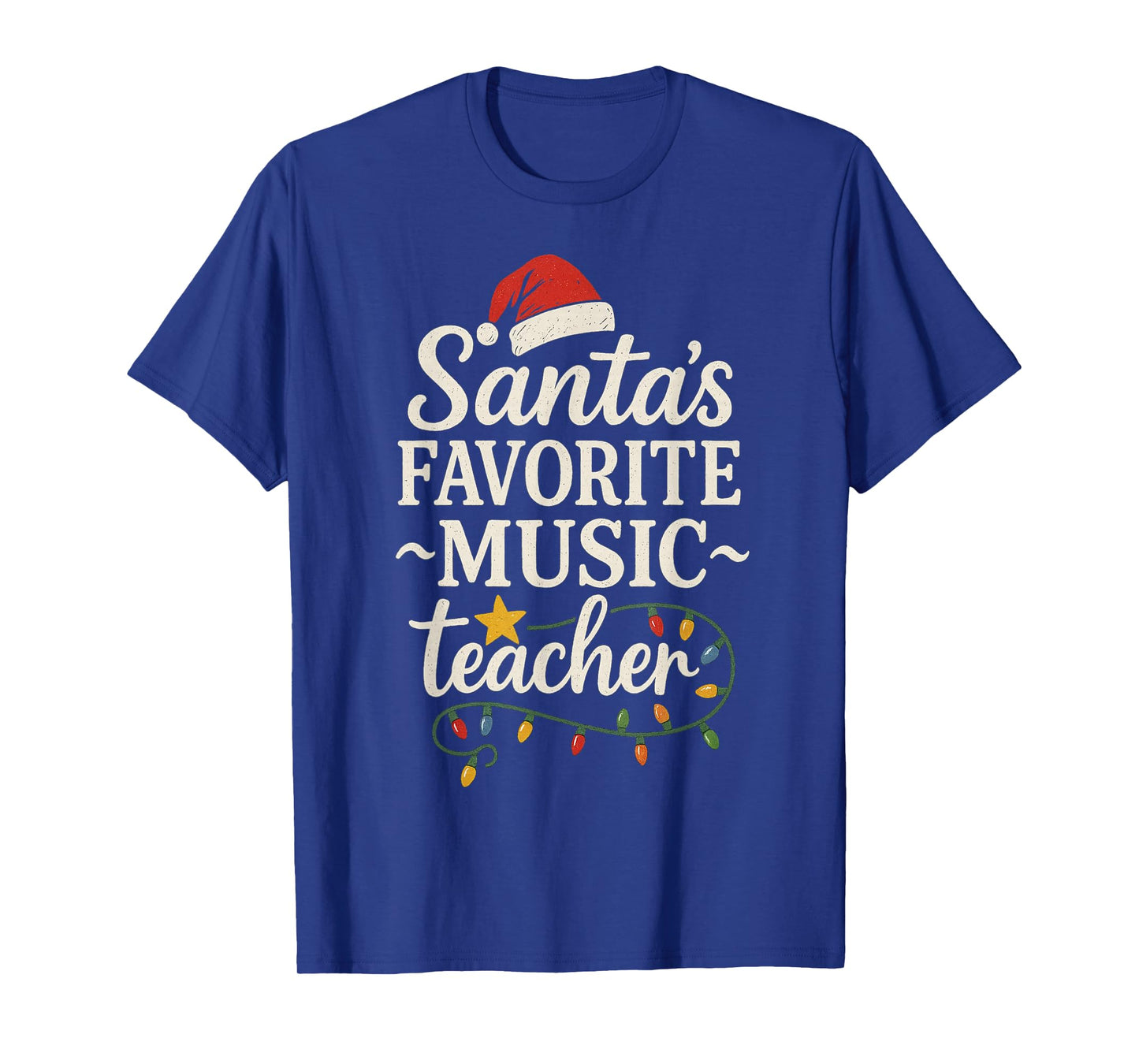 Merry Christmas Lights Santa's Favorite Music Teacher T-Shirt