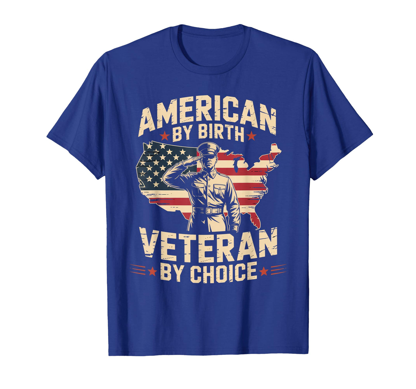 American by Birth Veteran by Choice US Flag Veterans Day T-Shirt