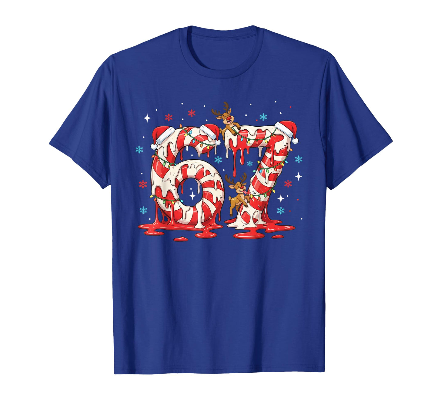Christmas Candy Cane 67 Meme Six Seven Funny Boys Girls T-Shirt