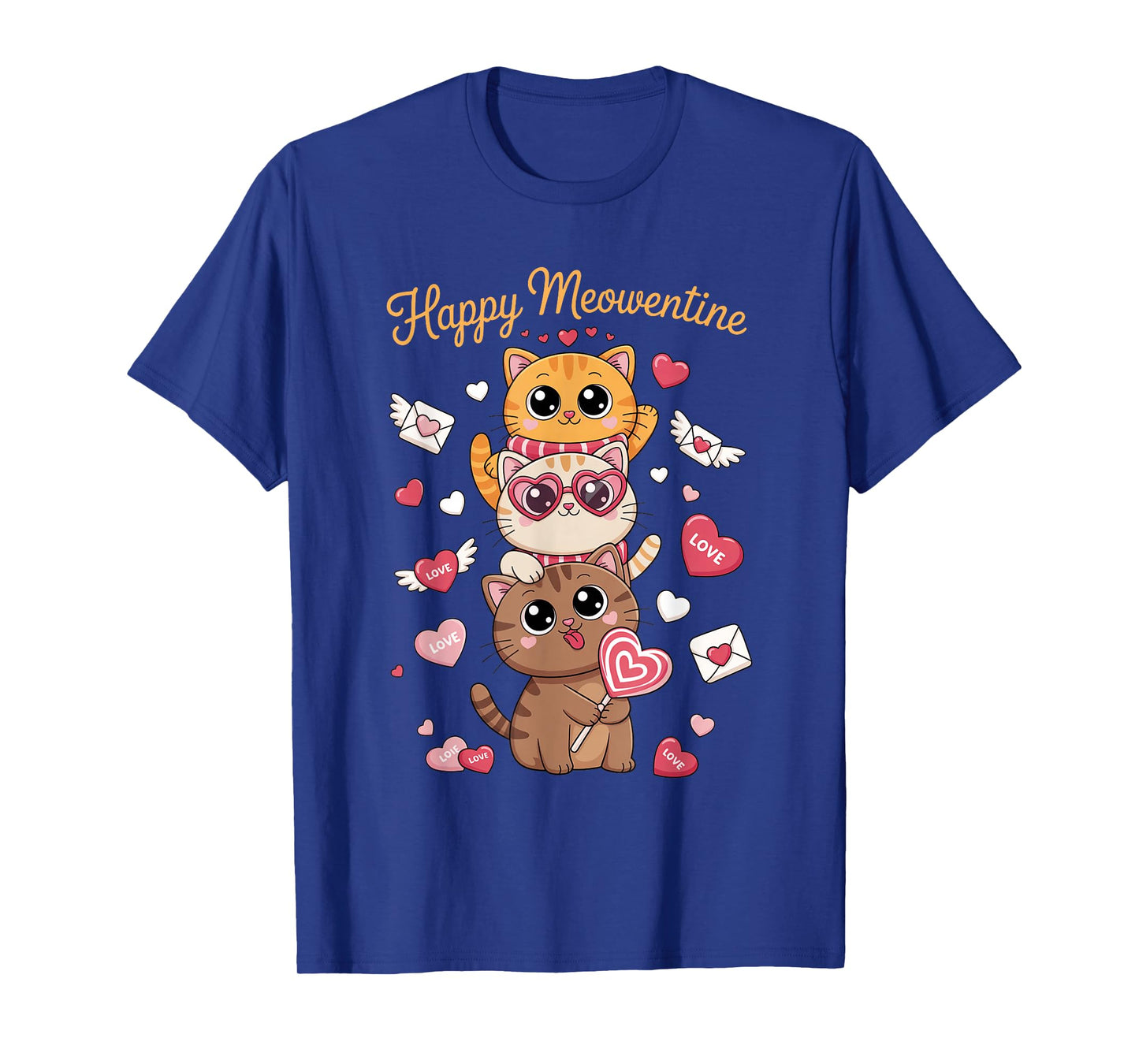 Happy Meowentines Cute Valentine Cat Lovers Girls Women Kid T-Shirt