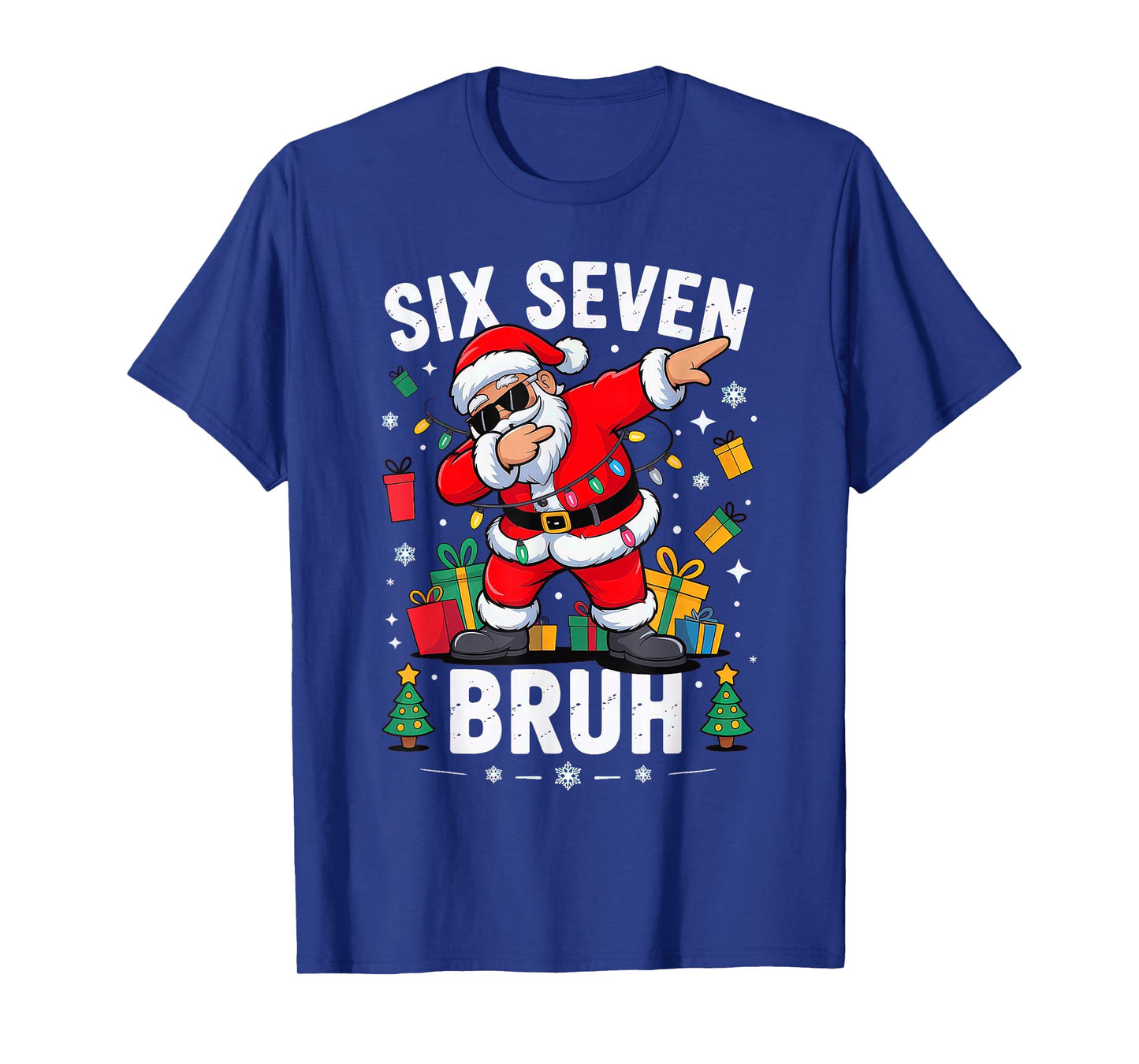 Bruh 67 Six Seven Santa Dabbing Christmas T-Shirt