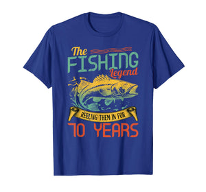 Fishing Legend 70 Years Old Gift Fisherman 70th Birthday T-Shirt