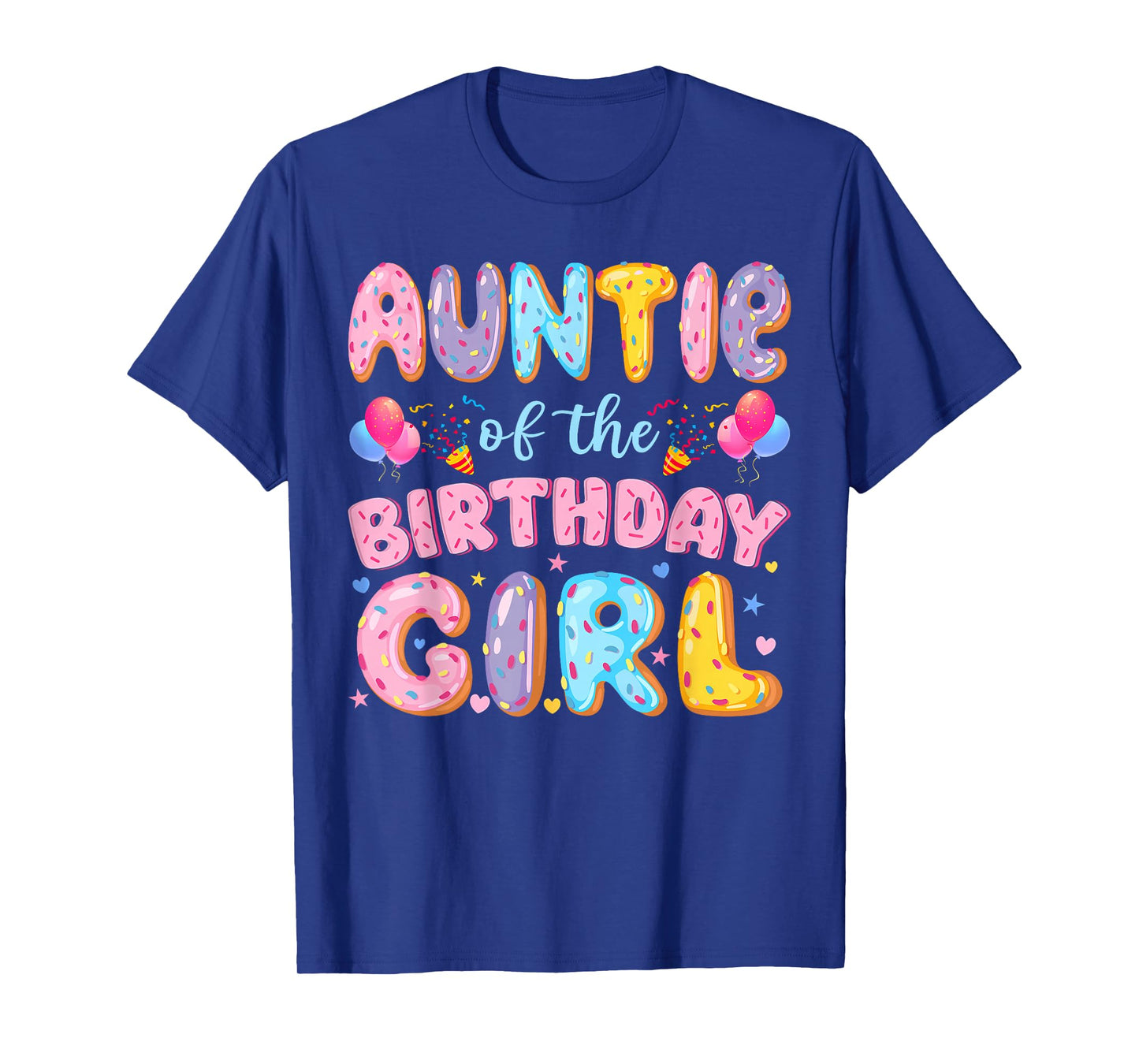 Auntie of The Birthday Girl Sweet Donut Birthday Party T-Shirt