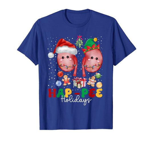 Hap Pee Holidays Christmas Shirt Dialysis Nurse Kidney Xmas T-Shirt
