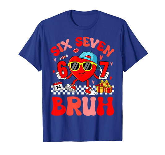 Funny Meme 67 Six Seven Bruh Valentine Heart Toddler Kid Boy T-Shirt