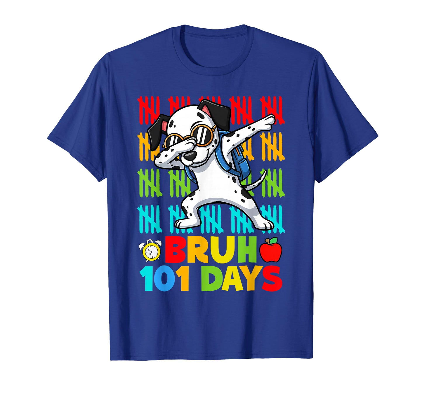 Bruh 100 Days of School Dalmatian Dog Boys 100 Days Smarter T-Shirt