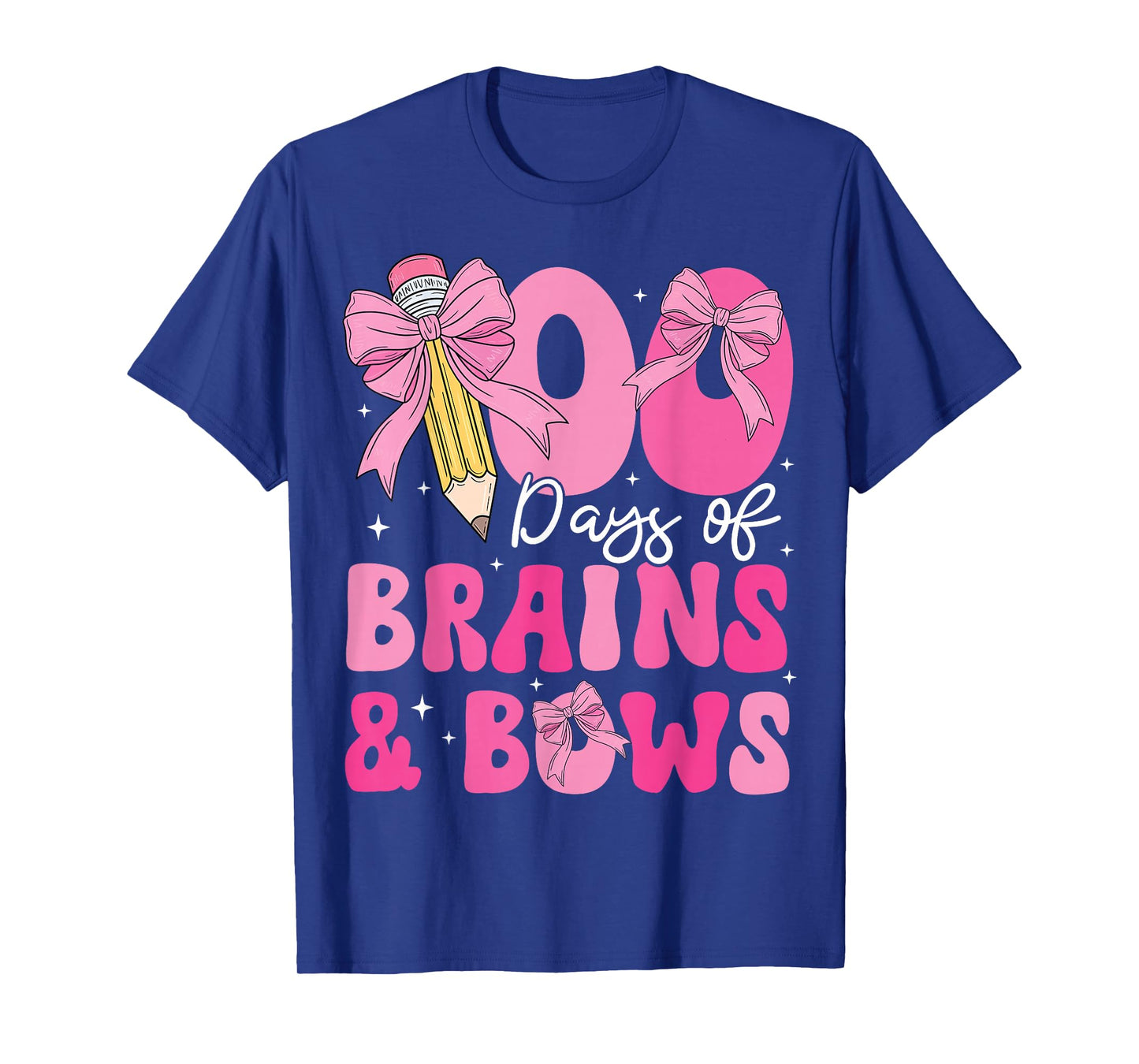 100 Days of School Brains and Bows 100th Day of School Girls T-Shirt