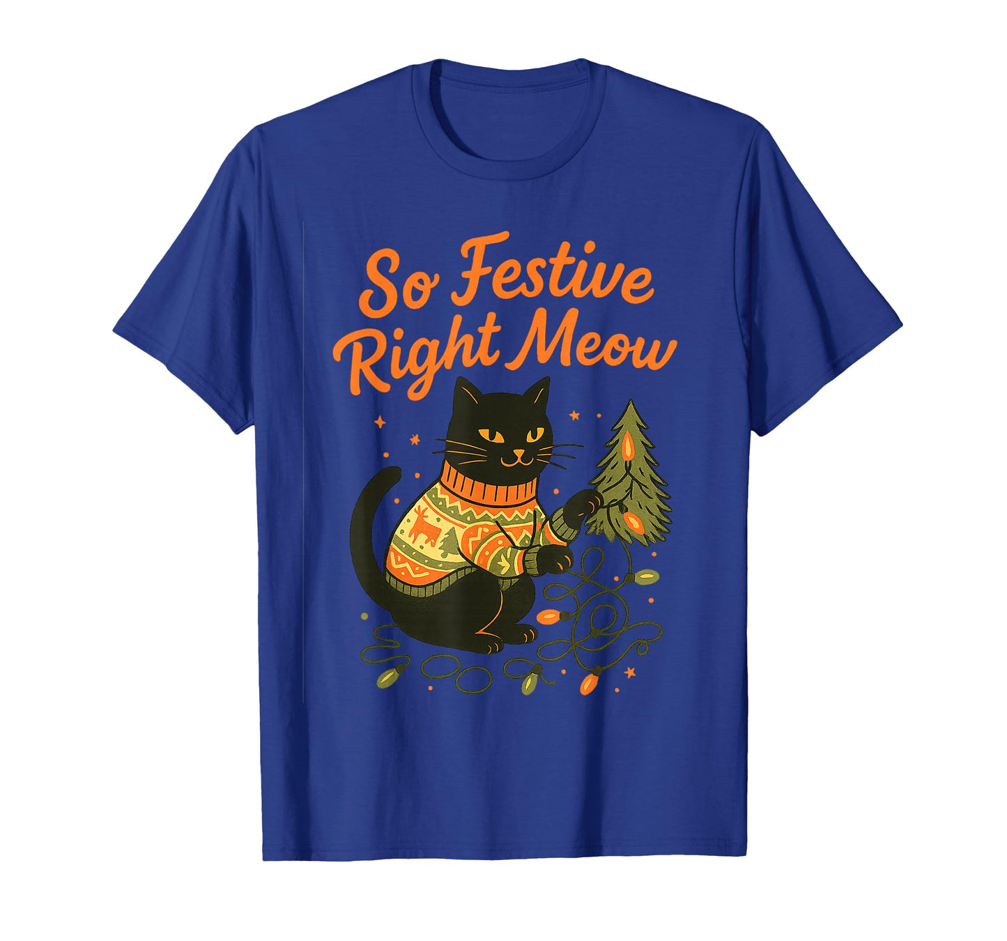 So Festive Right Meow Funny Cat Christmas Santa Holiday T-Shirt