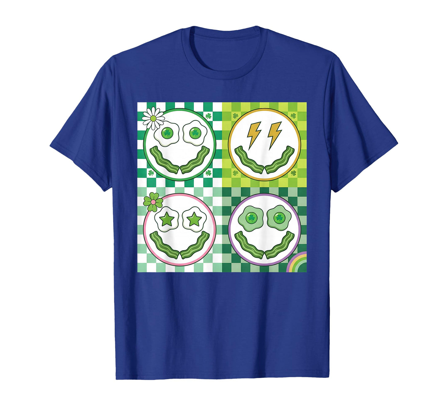 Green Smile Face Eggs and Bacon Breakfast St Patricks T-Shirt