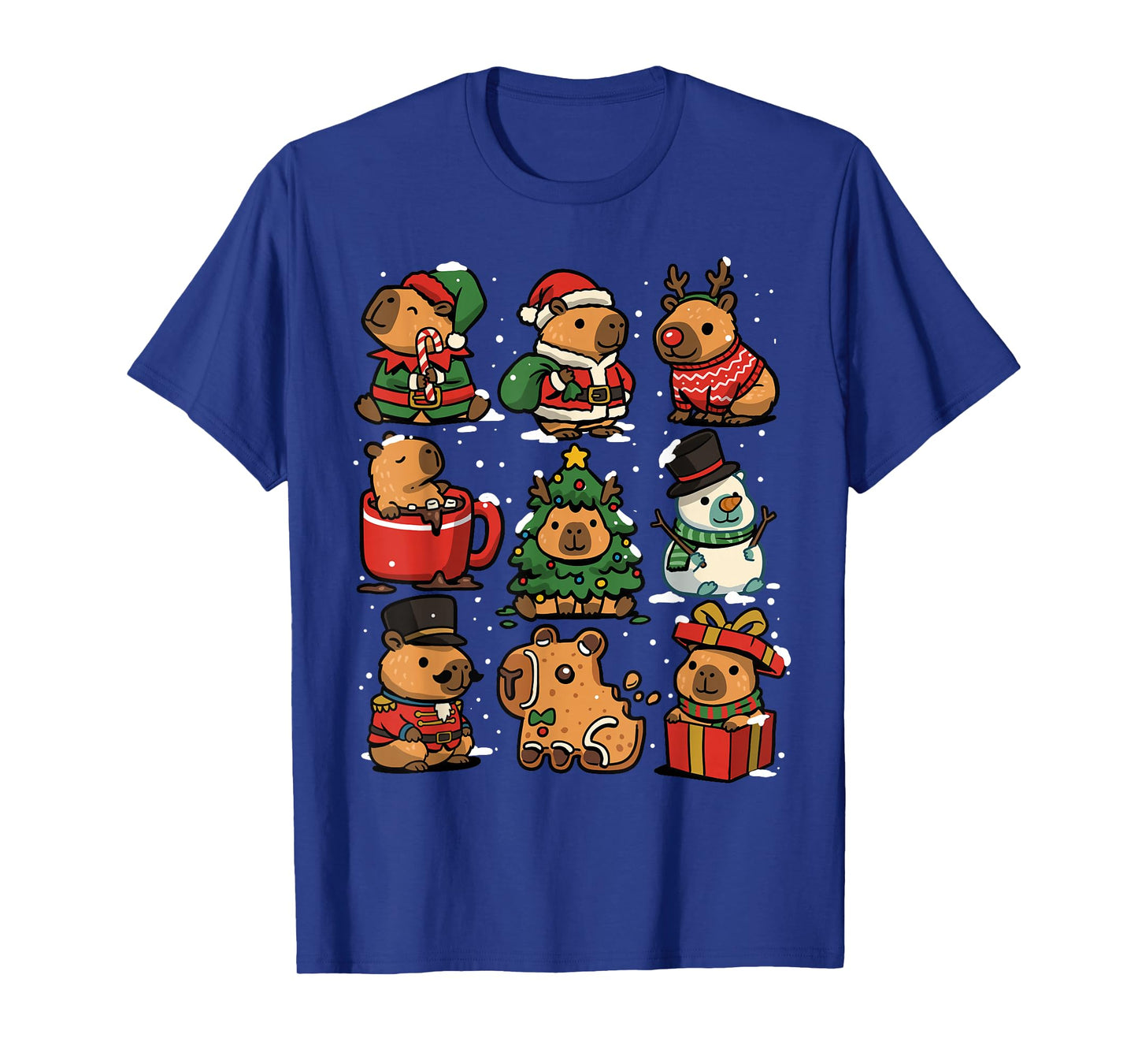 Christmas Capybara Funny Cappy Xmas Family Capybaras Winter T-Shirt