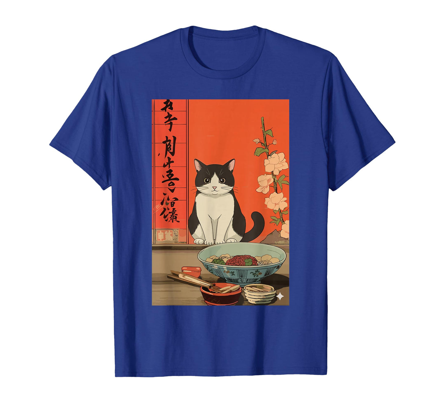 Funny Japanese Cat Ramen Kawaii Animal Anime Art T-Shirt