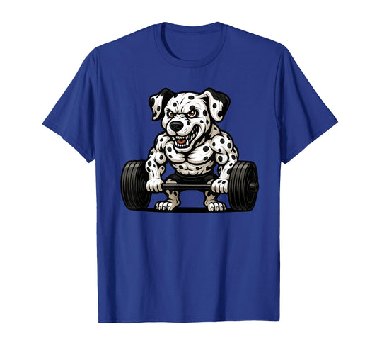Dalmatian Weightlifting Bodybuilder Workout Gym Dog Lover T-Shirt