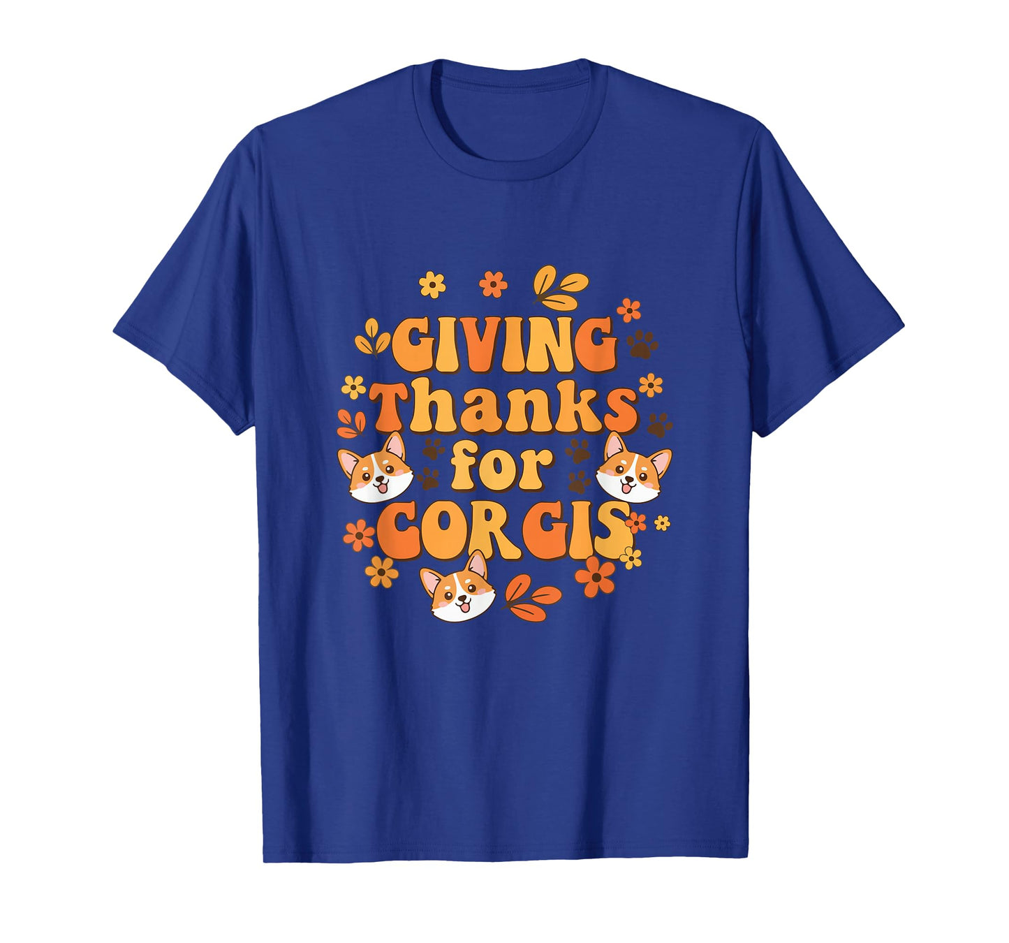 Thanksgiving for Corgis Costume Fall Floral Dog Owner T-Shirt