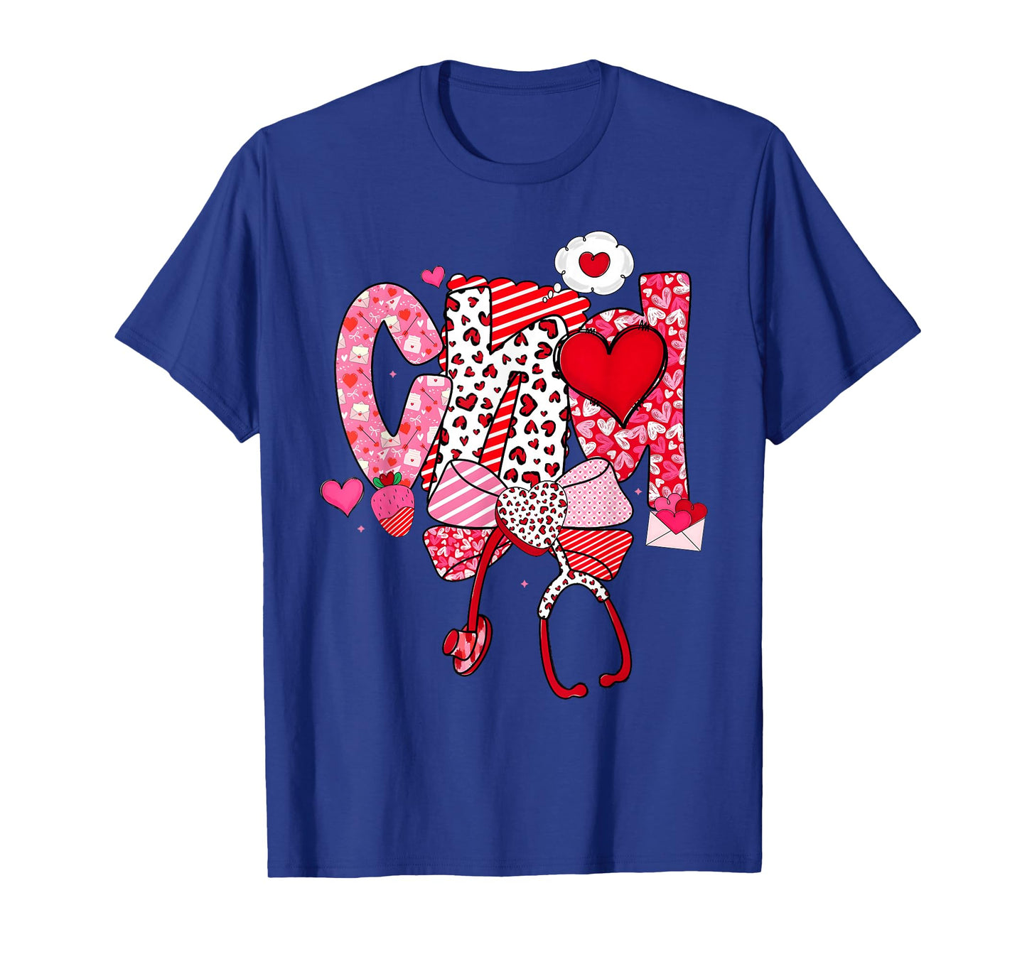 Happy Valentine CNA Nurse Coquette Bow Heart Girl Women T-Shirt