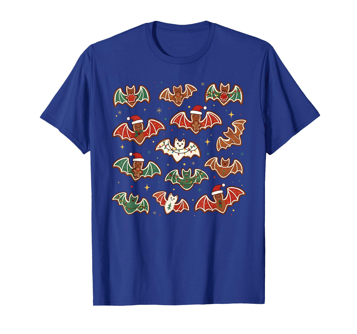 Cute Gingerbread Bats Spooky Christmas Cookie Merry Batmas T-Shirt