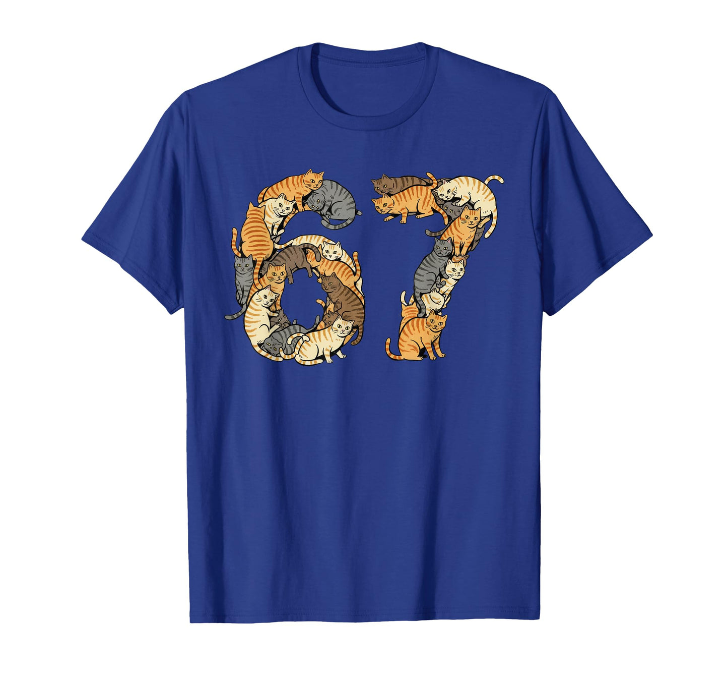 Funny Tabby Cats 6 7 Meme Six Seven Love Alley Cats T-Shirt