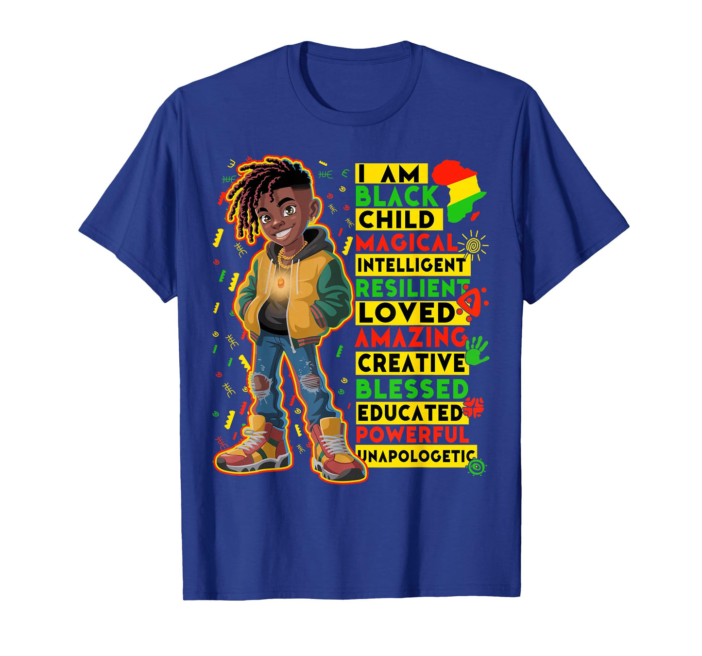 African American Boys Teens I Am Black Child History Month T-Shirt
