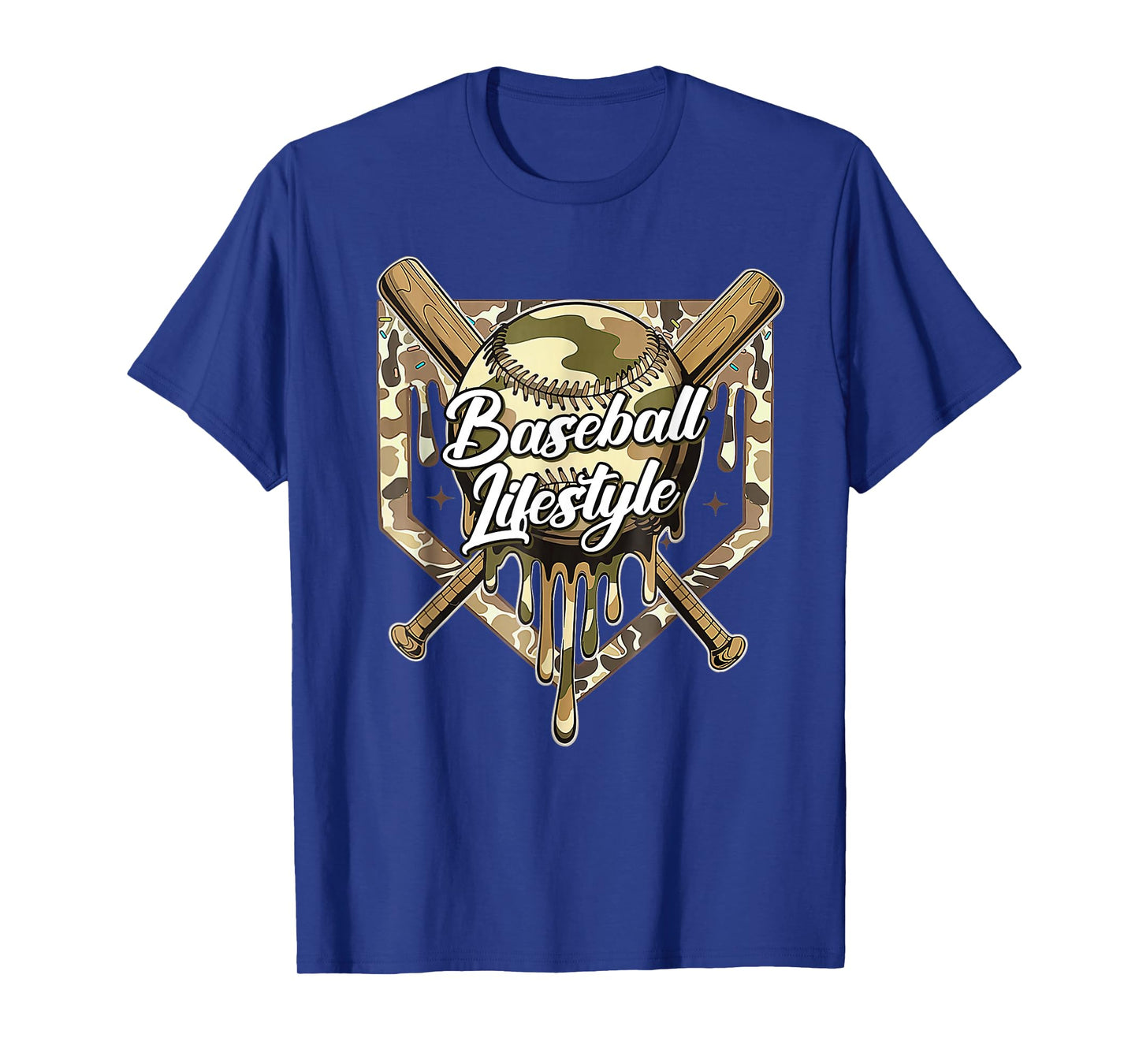 Baseball Life Lifestyle Home Plate Camo Ice Cream Drip Kids T-Shirt