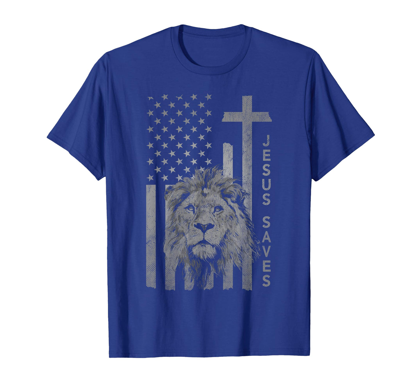 Jesus Saves American Flag Cross Christian T-Shirt