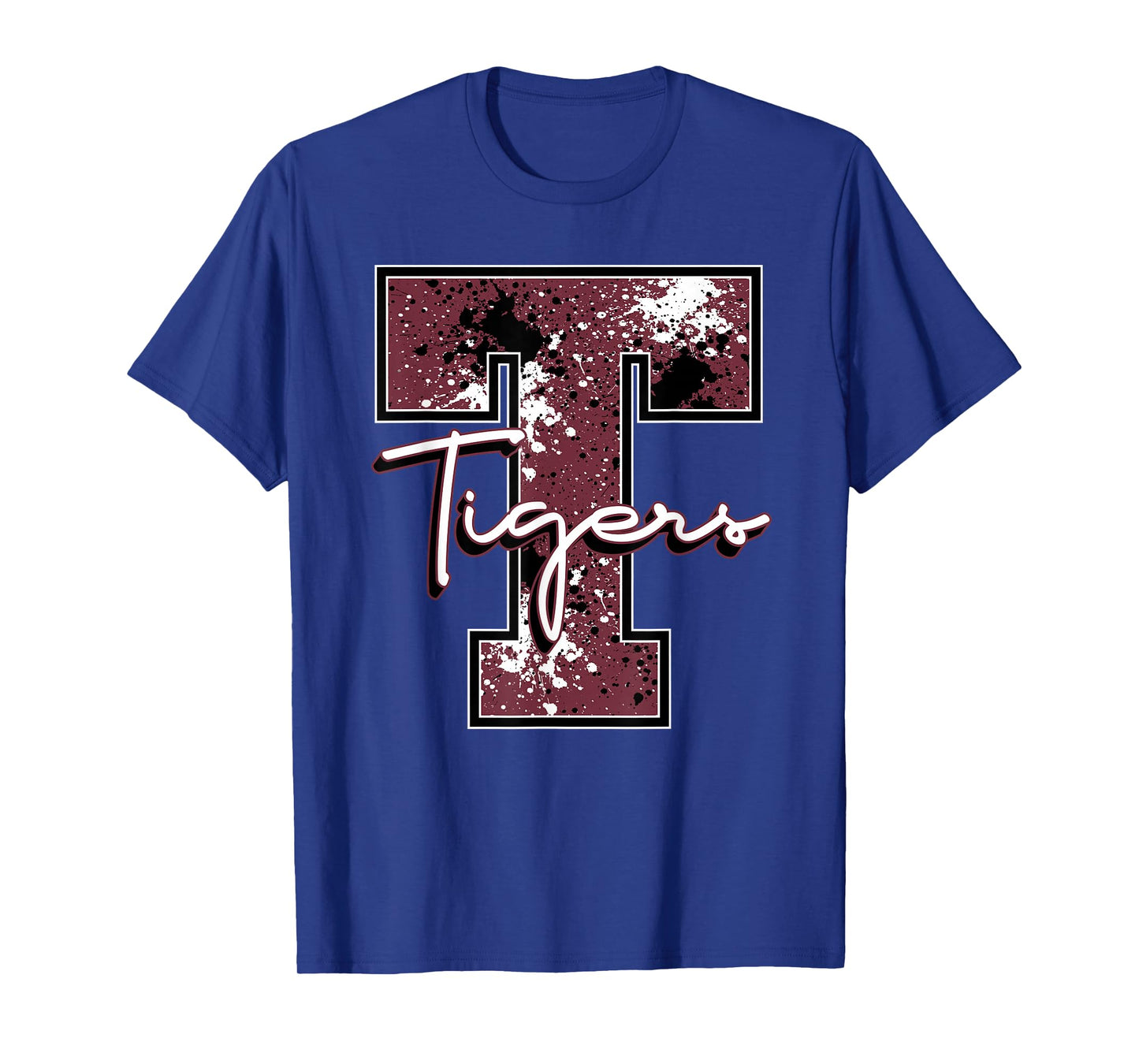 Maroon Tigers School Spirit Mascot Tiger Pride Paw Teacher T-Shirt
