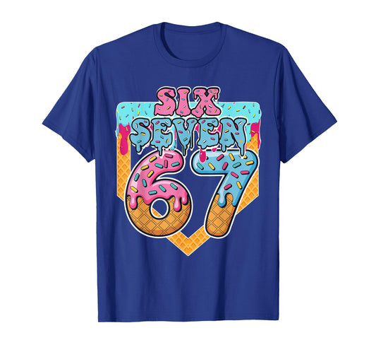 67 Ice Cream Drip Meme Six Seven Gen Alpha Slang T-Shirt