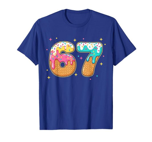 67 Ice Cream Drip Meme Six Seven Gen Alpha Slang T-Shirt